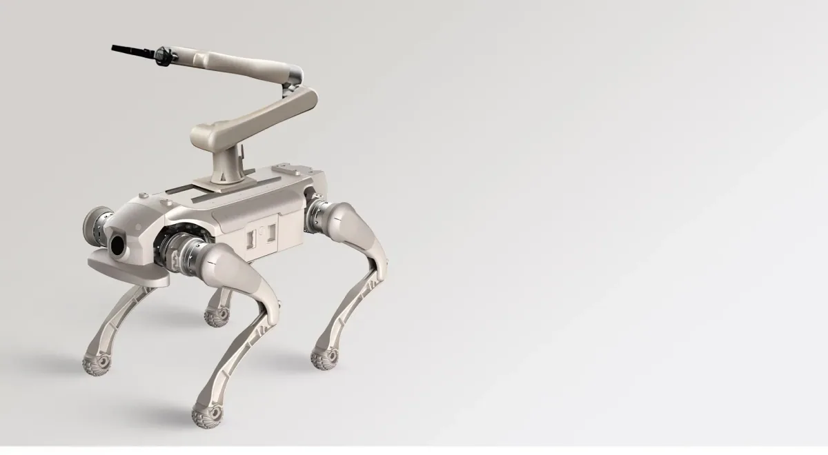 AGIBOT D1 Ultra on white, three-quarter view